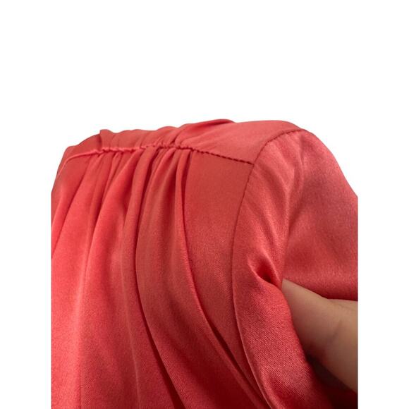 NWT Cinq A Sept Red Satin Asymmetric One-Shoulder Drape Top – Size M - Picture 7 of 9